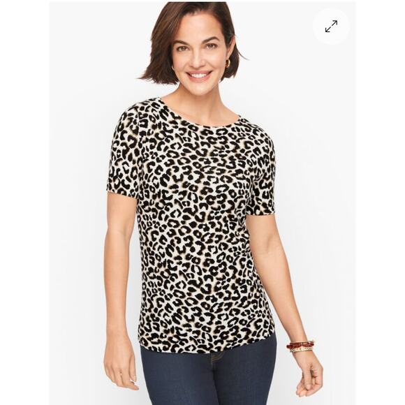 Talbots Top Womens Plus 3X Open Knit Pullover Sweater Cheetah New Tags $89 - Picture 1 of 12